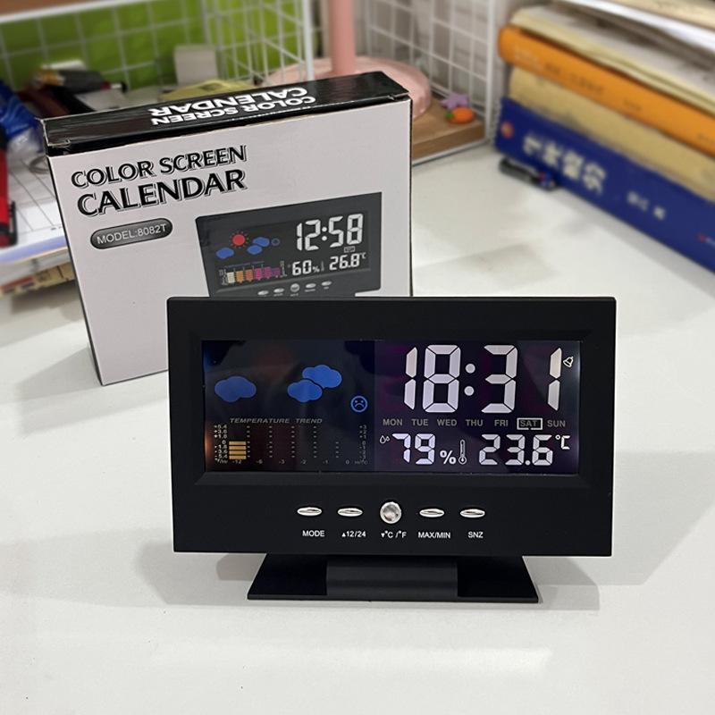 Wetterstation Wecker mit Thermometer, Hygrometer und Datumsfunktion für umfassende Wetterinformationen
