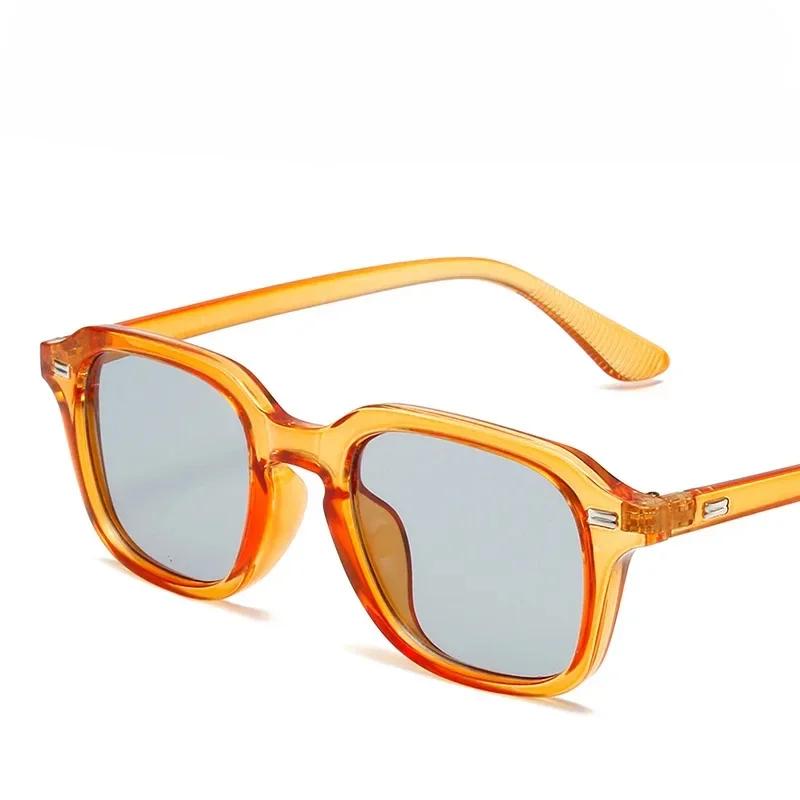 Modische Retro-Sonnenbrille mit quadratischem Rahmen, Blaulichtfilter, UV-Schutz und Entspiegelung für Büro und Arbeit