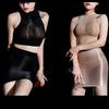 Women's Shiny Glossy Wrap Hips Short Skirts Plus Size Bodycon Pencil High Waist Party Night Club Wear Summer Mini Skirt