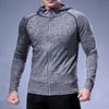 Men Full Zip Hoodie Quick-Dry Sweatshirt with Reflective Strip Zipper Active Jacket Hoodie for Running Fitness Golfing