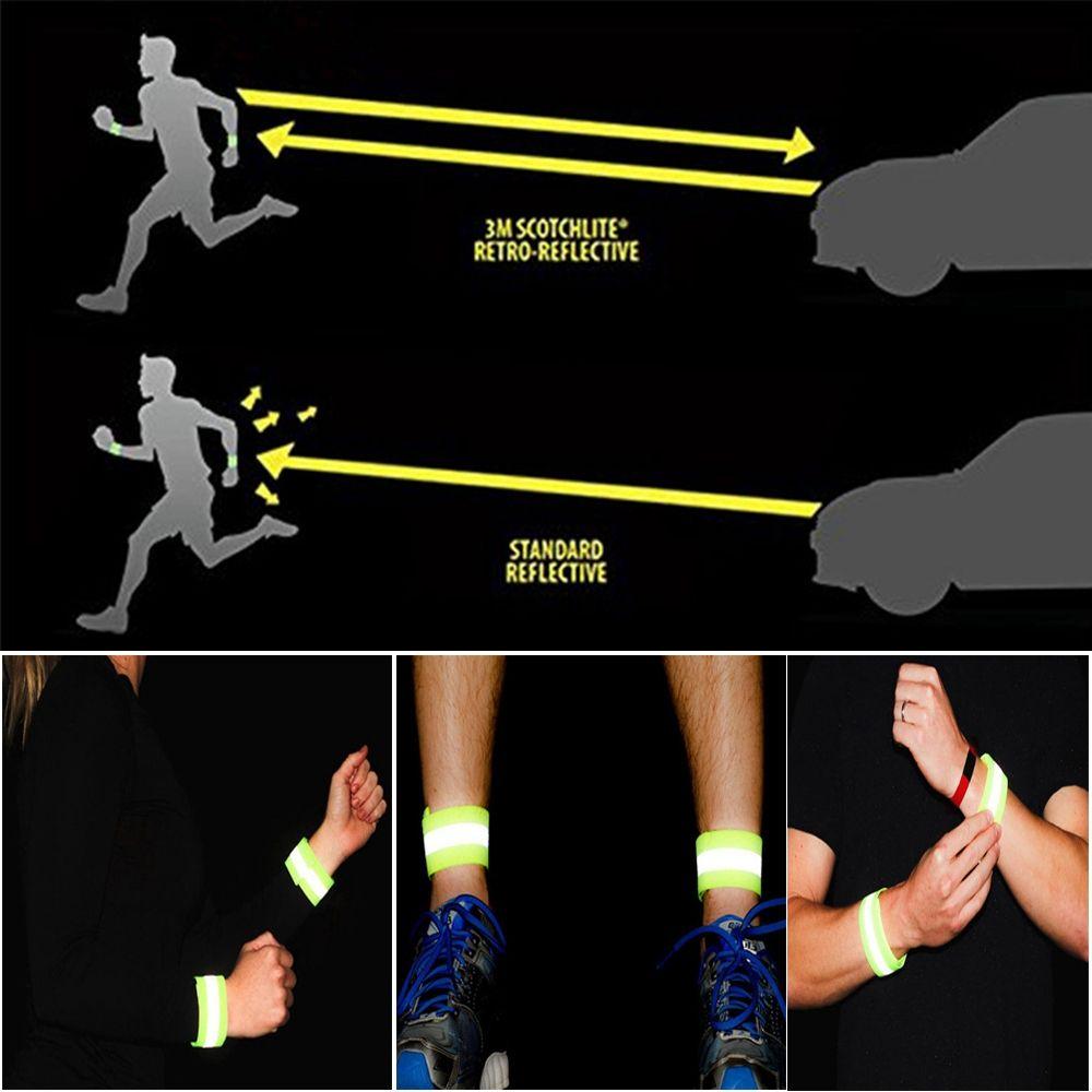 Wristband Bicycle Bind Strap Cycling Reflective Strips Warning Armband Bike Safety Alert Sport Tape