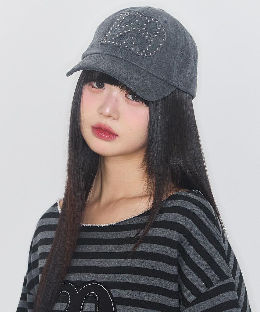 ILLIGO 129 Applique Studded Ball Cap Charcoal