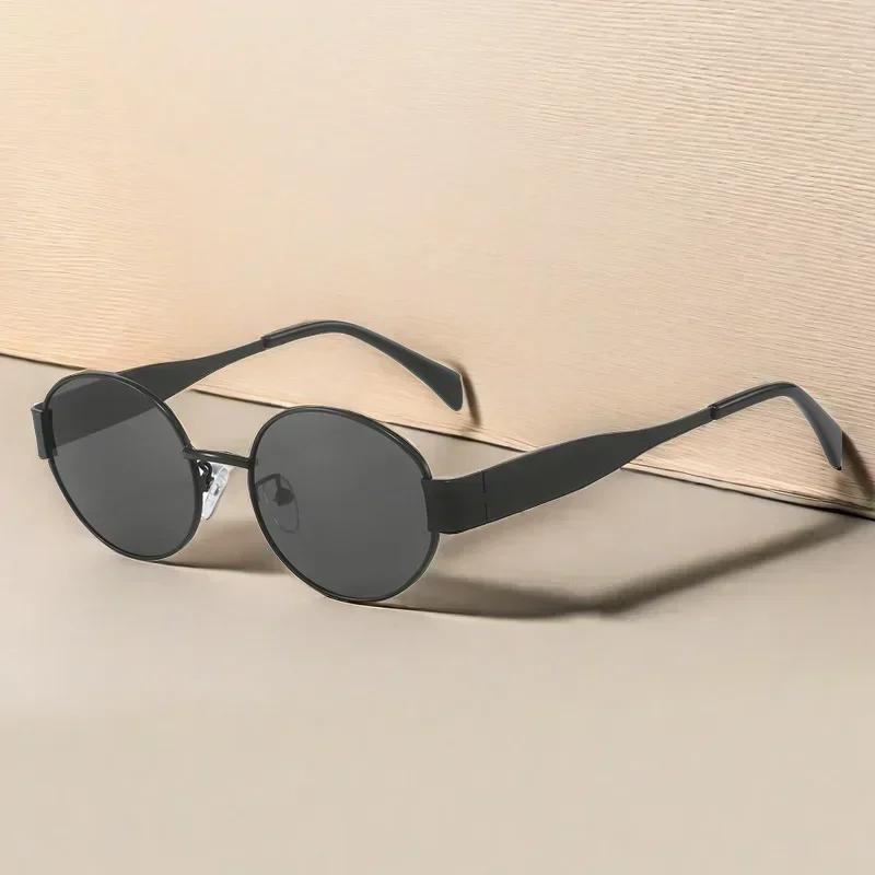 Trend Oval Sunglasses New Women's Metal Internet Celebrity Street Photography Sunglasses Retro Cross Border Optical Eyeglasses