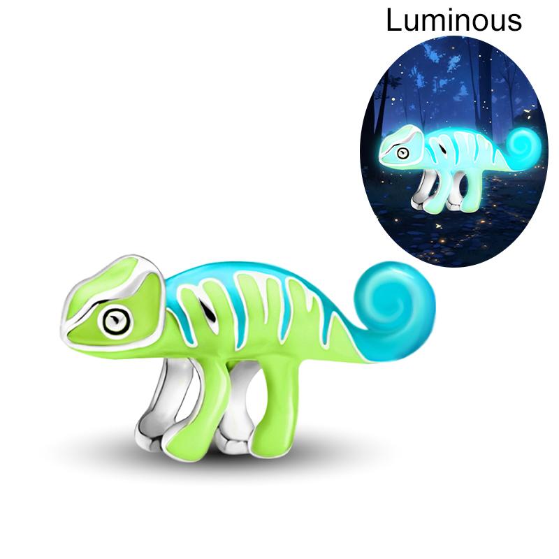 copper Chameleon Luminous Firefly Lizard Charm Bead Charms Bead Compatible With Diy Bracelets Bangle Making Gift Of High Quality Jewellery
