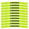 Car Wheel Hub Reflective Stickers Tire Rim Luminous Accessories For Skoda Octavia Superb Rapid Kodiaq Karoq Fabia Kamiq Roomster Citigo