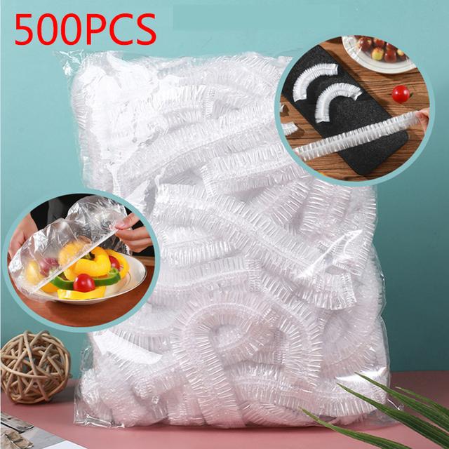 100/200/400pc Disposable Food Storage Cover Reusable Elastic Fresh Food Covers Stretch Wrap Bowl Dish Cover Fresh Keeping Bag Shower Cap