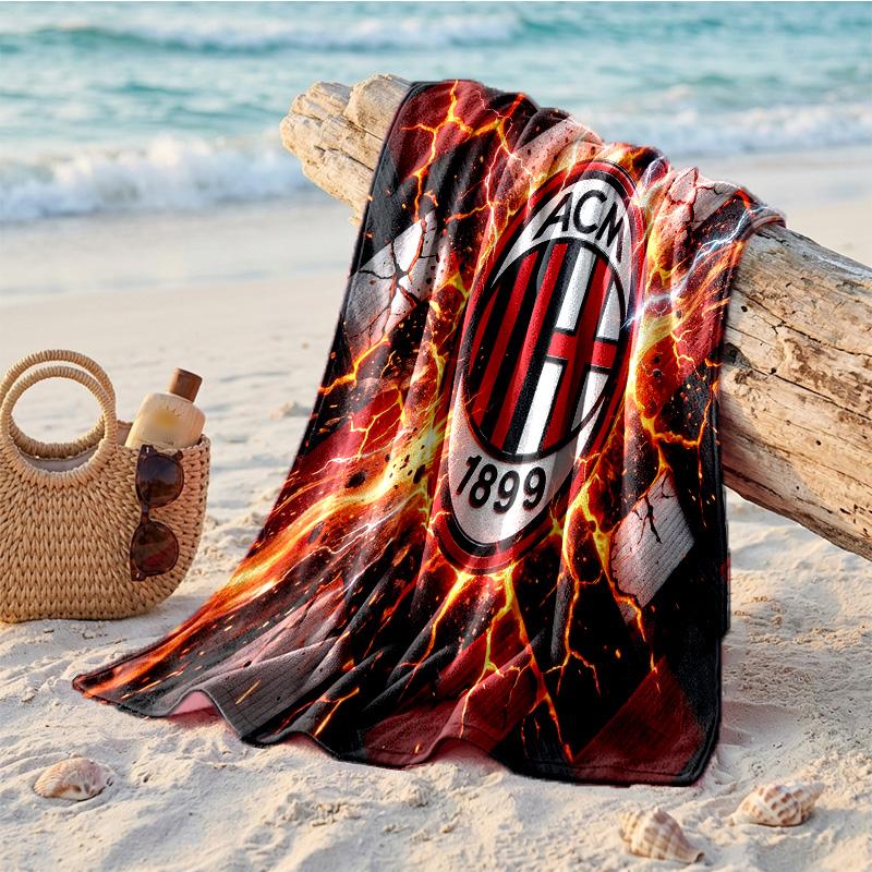 AC Milan Εκτύπωση Πετσέτα Παραλίας από Μικροΐνες Γρήγορου Στεγνώματος Απορροφητική Μεγάλη Πετσέτα για Παραλία Κολύμπι Ταξίδια
