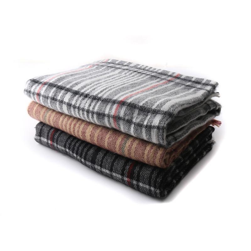 Year Imitation Cashmere Scarf, Plaid Striped Shawl, Women's Autumn and Winter