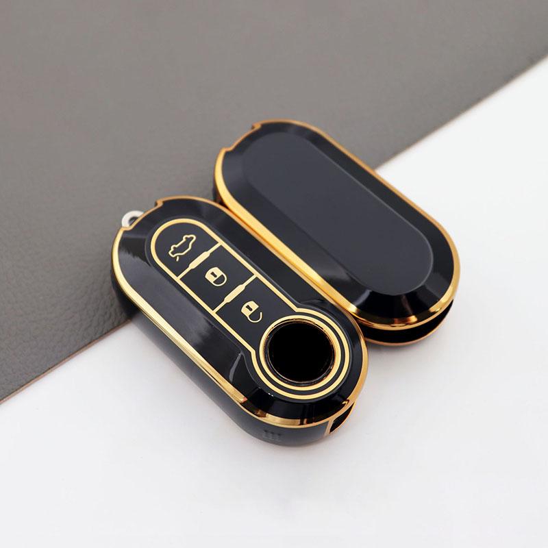 Auto Shell Fob for Fiat 500 Ducato Panda 500L Punto Lancia Musa for Citroen Jumper for Peugeot Boxer TPU Car Flip Key Case Cover