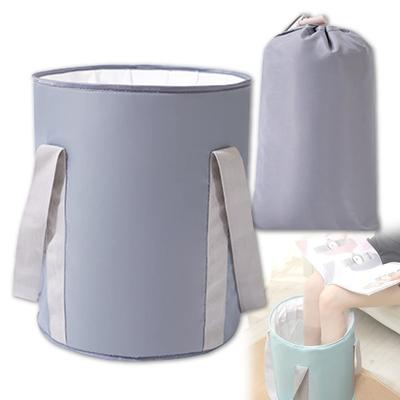 VICHE CATT Opvouwbare Emmer, Geïsoleerde Voetenbad Emmer, Opvouwbare Buitenemmer, Draagbaar, Compact, Veelzijdig, Inclusief Opbergzak (Groot, Grijs)