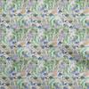 oneOone Cotton Flex Lime Green Fabric Watercolor Floral Craft Projects Decor Fabric Printed By The Yard 40 Inch