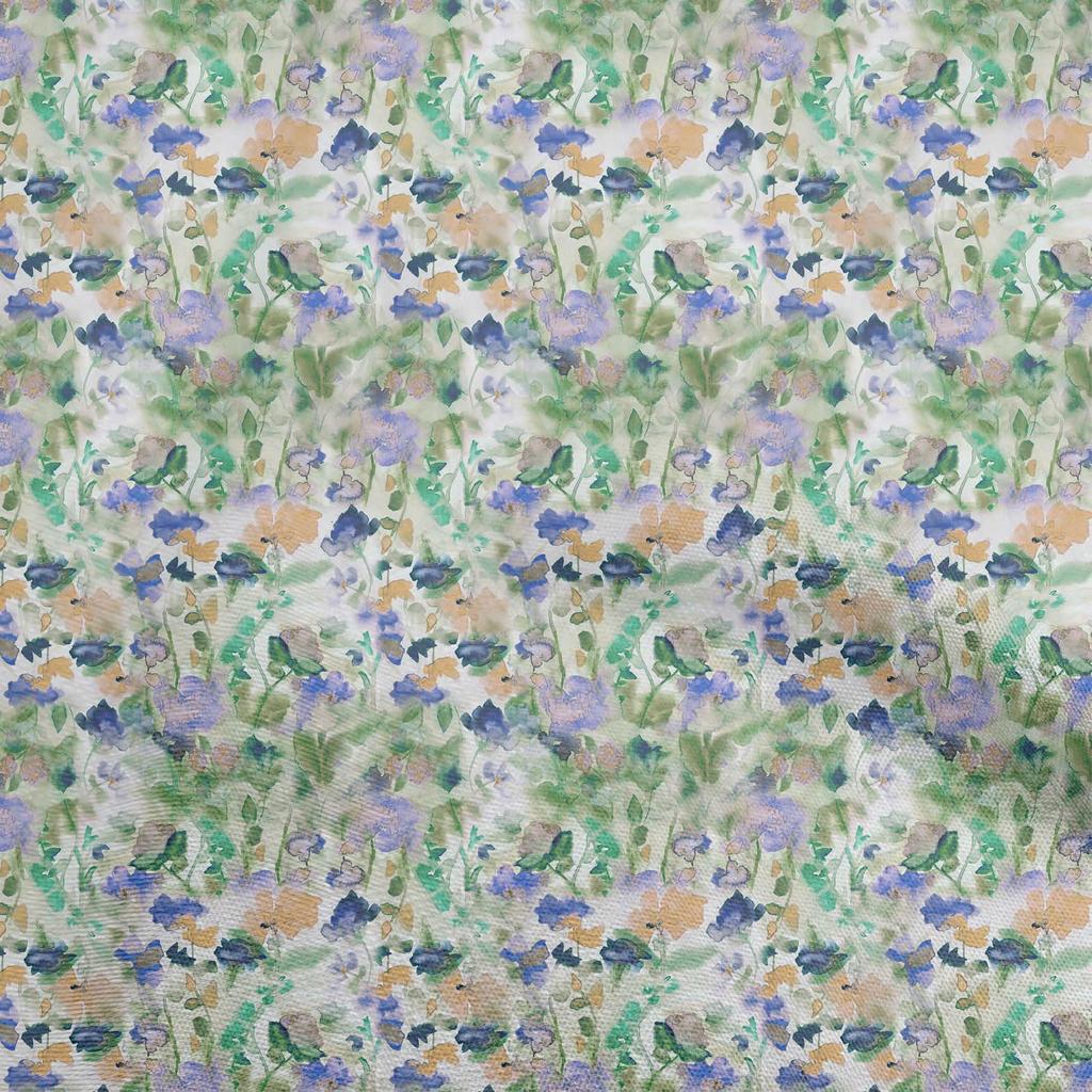 oneOone Cotton Flex Lime Green Fabric Watercolor Floral Craft Projects Decor Fabric Printed By The Yard 40 Inch