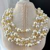 Vintage Artificial Crystal Pearl Natural Baroque Pearl Clavicle Chain Necklace