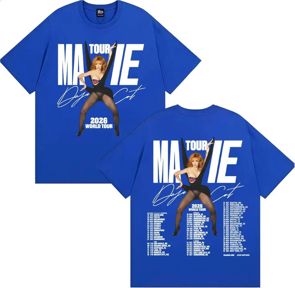 Doja Cat Ma Vie Παγκόσμια Περιοδεία 2026 Περιφερειακά Εκτύπωση T-Shirt Άνδρες Γυναίκες Μόδα Streetwear Hip Hop Καλοκαιρινό Βαμβακερό Top Oversize Νέο T-Shirt