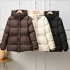 Winter New Down Jacket Women's Medium Thick Waist White Duck Down Hooded Puff Bread Jacket Medium and Long Tide