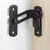 Large 90 Degree Right Angle Door Lock Loops Curved Locking Bolts Sliding Lock - Black