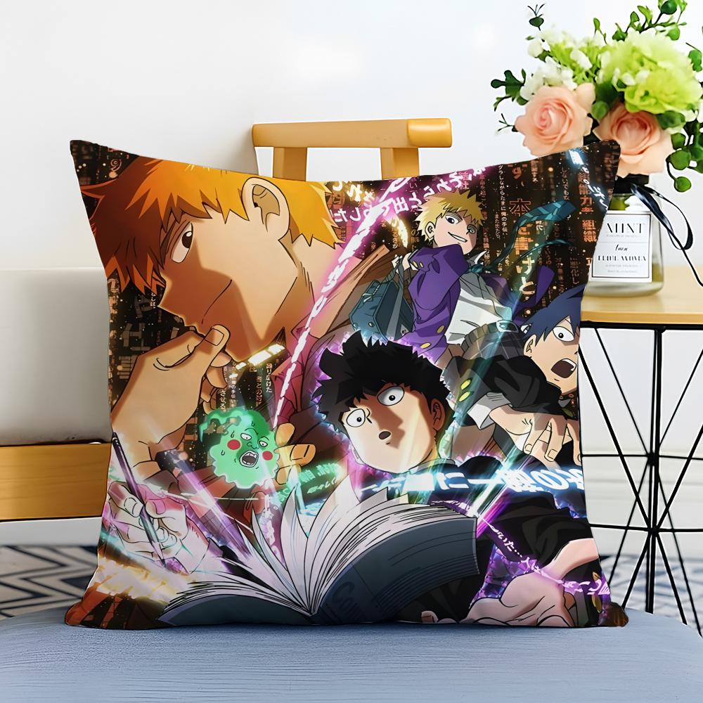 MMob Psycho  Cushion Cover Washable Linen Pillowcase Soft  for Sofa Bed Cozy Home Room Decor