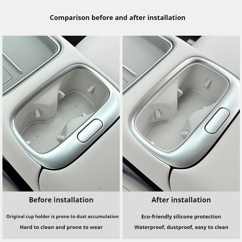 For Xpeng MONA L03 Silicone Center Console Cup Holder Wireless Charging Pad Anti‑Slip Anti‑Dust Protector Interior Decoration