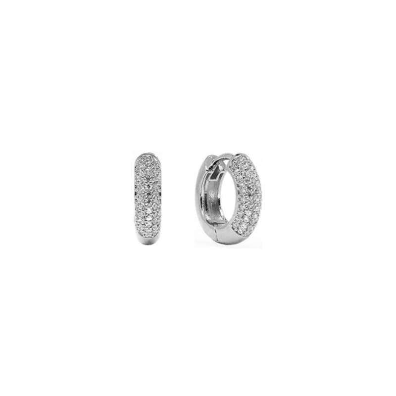 Boucles d'oreilles anneaux Shertz Pave Cubic Bold One-Touch (14k)