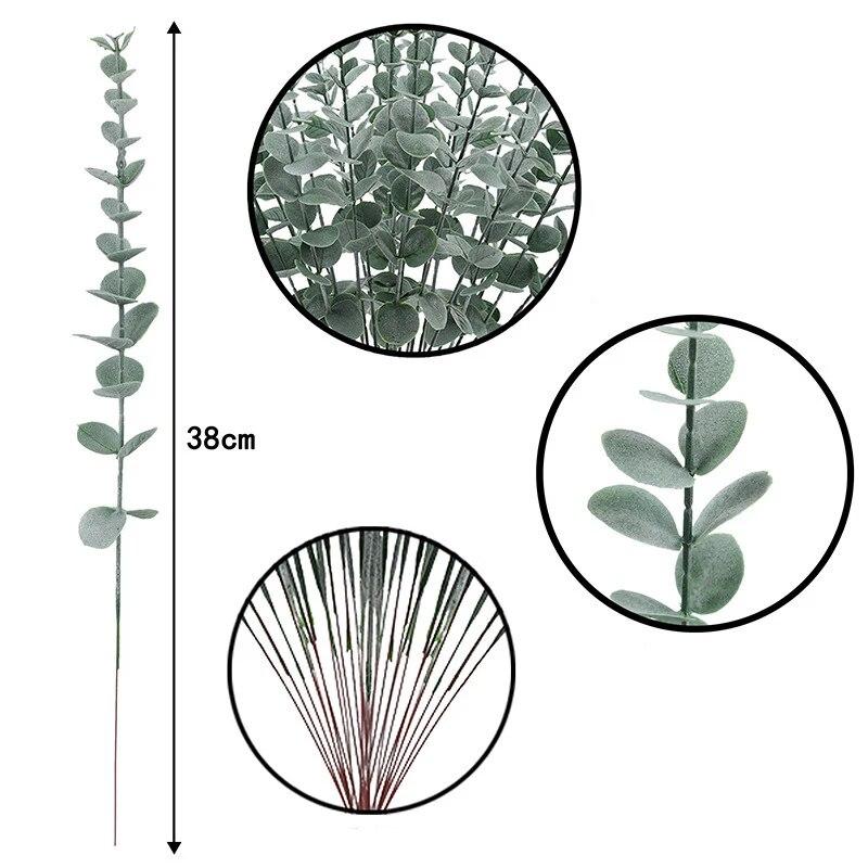 10pcs Eucalyptus Stems Artificial Eucalyptus Leaves for Home Flowers Bouquet Centerpiece Wedding Decoration Christmas Decor