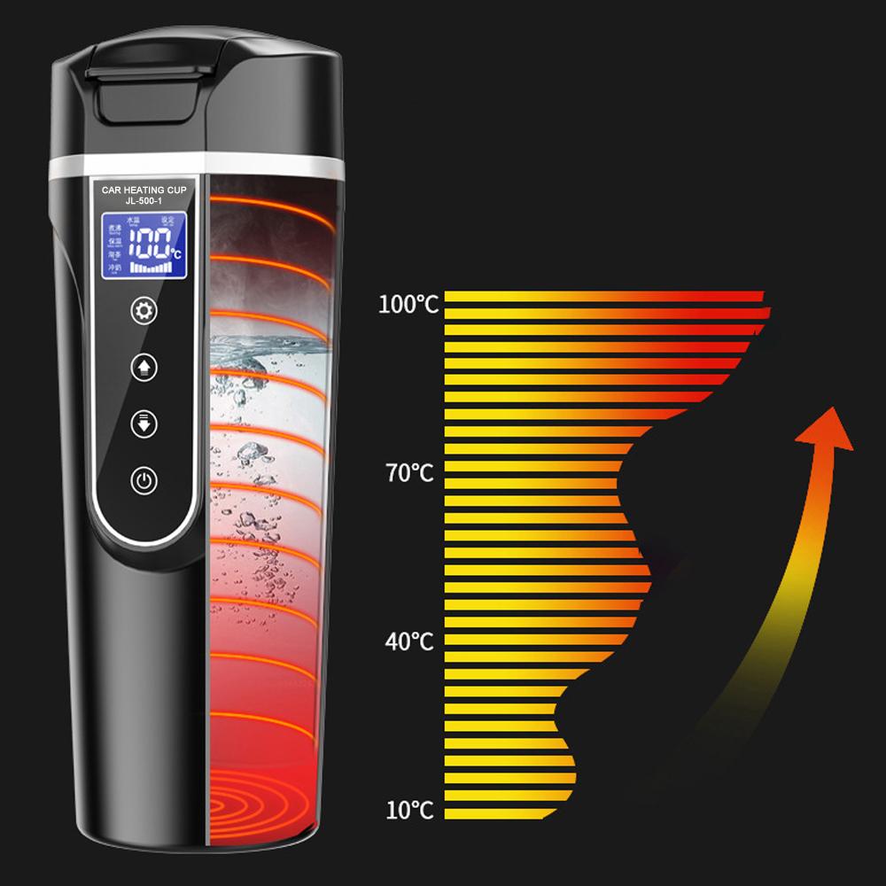 Vehicle Heated Water Cup Electric Kettle Heat Preservation 12.0V Car 24V Truck Household Vehicle Water Heaters
