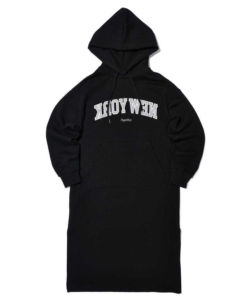 Paper Boy New York Hoodie Dress - Black