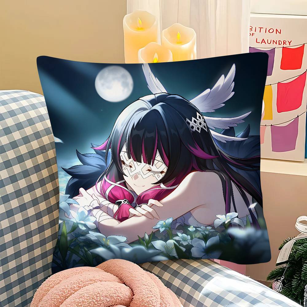 pc GGenshin Columbina Impact Pillow Case Fashion Square Pillowcase Bedroom Sofa Room Ins Decoration Leisure