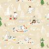 baby.e-sleep Moomin Diaper Changing Sheet, Sunny Beige, Made in Japan