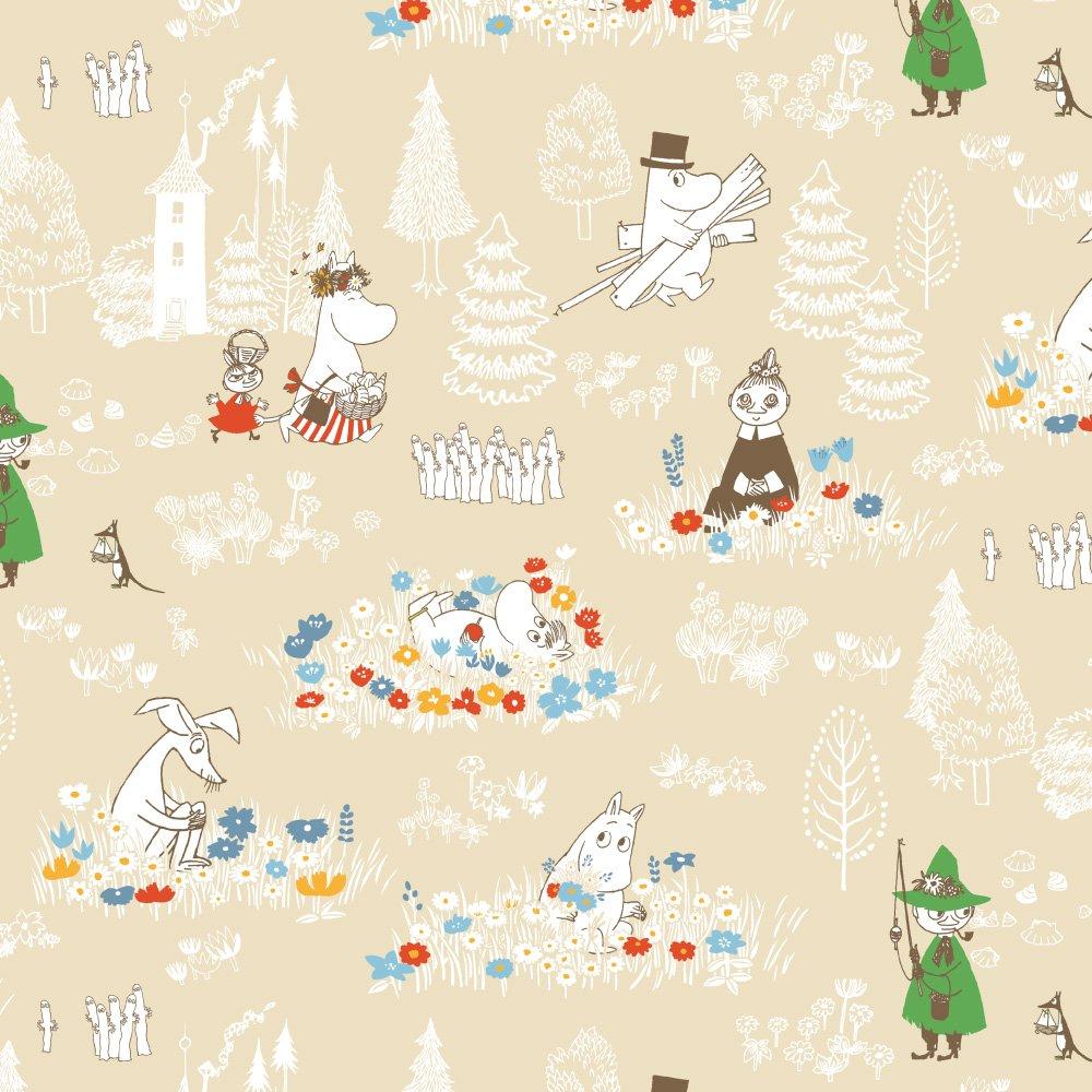 baby.e-sleep Moomin Diaper Changing Sheet, Sunny Beige, Made in Japan