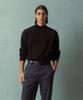 BROOKS BROTHERS Wool Cashmere Solid Half-Neck Sweater (Black) (Bbwumbf404)