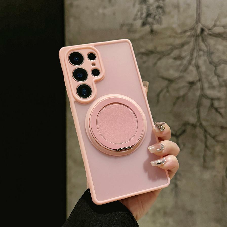 360°-ban forgatható állványos matt átlátszó mágneses tok Samsung Galaxy A17 A07 A56 A36 A26 A16 A06 A55 A35 A25 A15 A05 modellekhez Magsafe borítás