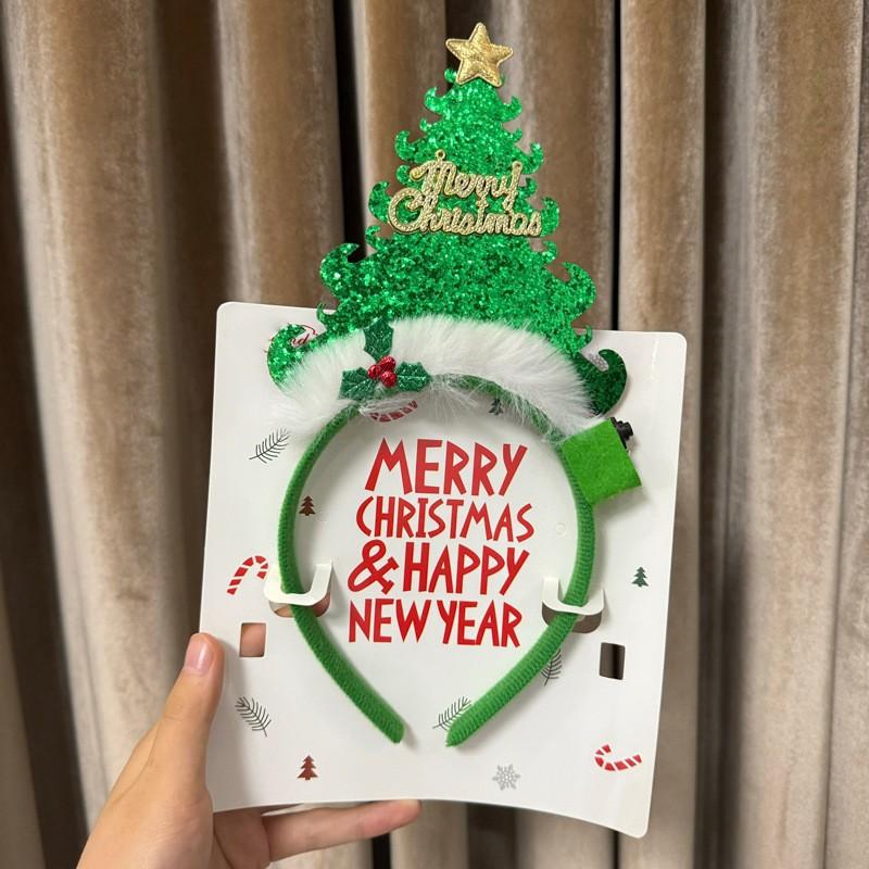 Led Christmas Headband Creative Reindeer Antlers Glow Headwear Christmas Party Cosplay Hair Accessories 2026 New Year Kid Gift