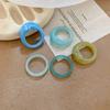 5Pcs Colorful Resin Acrylic Irregular Rings for Women Girls Travel Aesthetic Jewelry Set Rings Knuckle Finger Rings Accessories