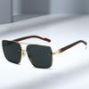 Fashion Retro Square Metal Shades for Women Original Brand Design Driving Sunglasses New Double Bridge Pilot Sun Glasses