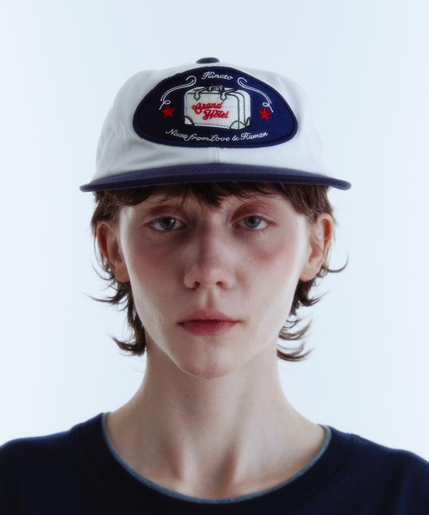 KINETO Women_Grand Hotel Embroidered Ball Cap_Cream/Navy