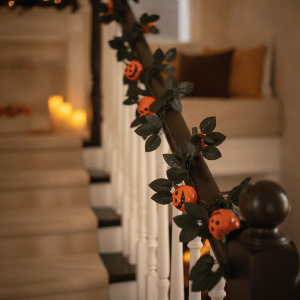 Reusable Artificial Black Rose Vine Flexible Spooky Gothic Wreath  Staircase Handrail