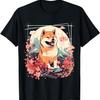 Shiba Inu Dog  Cherry Blossom Sakura Flower T-Shirt(2)