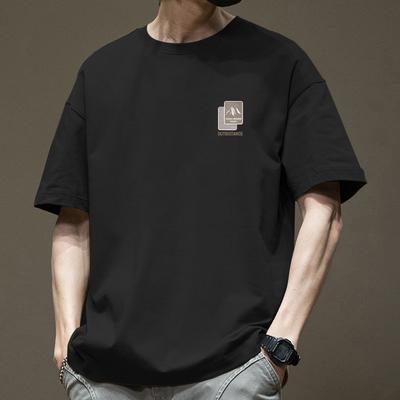 Sommer Trendig Hongkong Stil Vielseitig Reines Baumwolle Kurzarm T-Shirt für Männer Ins Trendige Marke High Street Lockeres Design Nischen T-Shirt