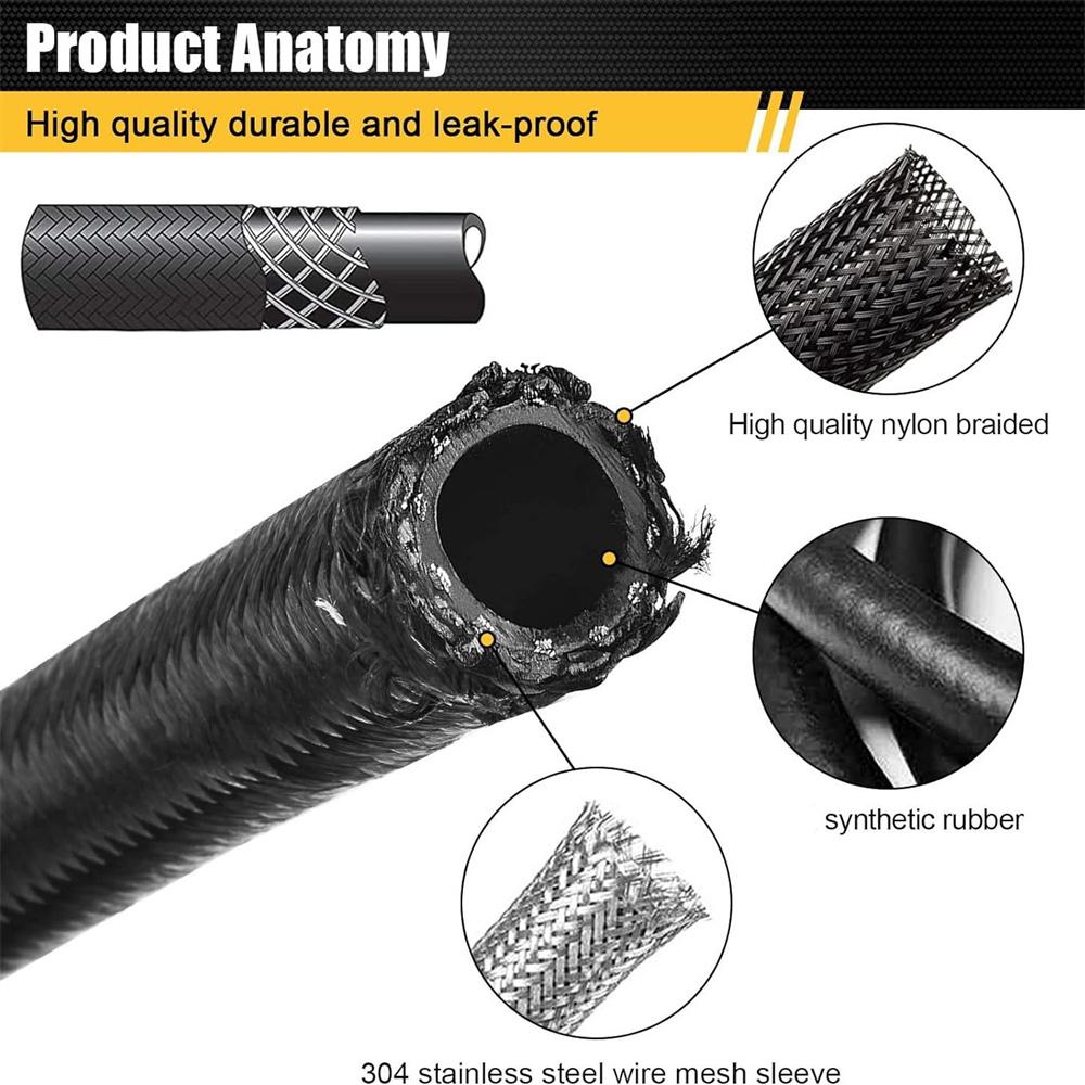 New Oil Hose Kit Fits for 4L60E & 4L65E AN6 Automatic Transmission Cooler Lines