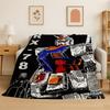Classic Gundam Cartoon Robot Flannel Blanket Soft Warm Throw Blanket for Bedroom Living Room Bed Travel Camping Picnic Kids