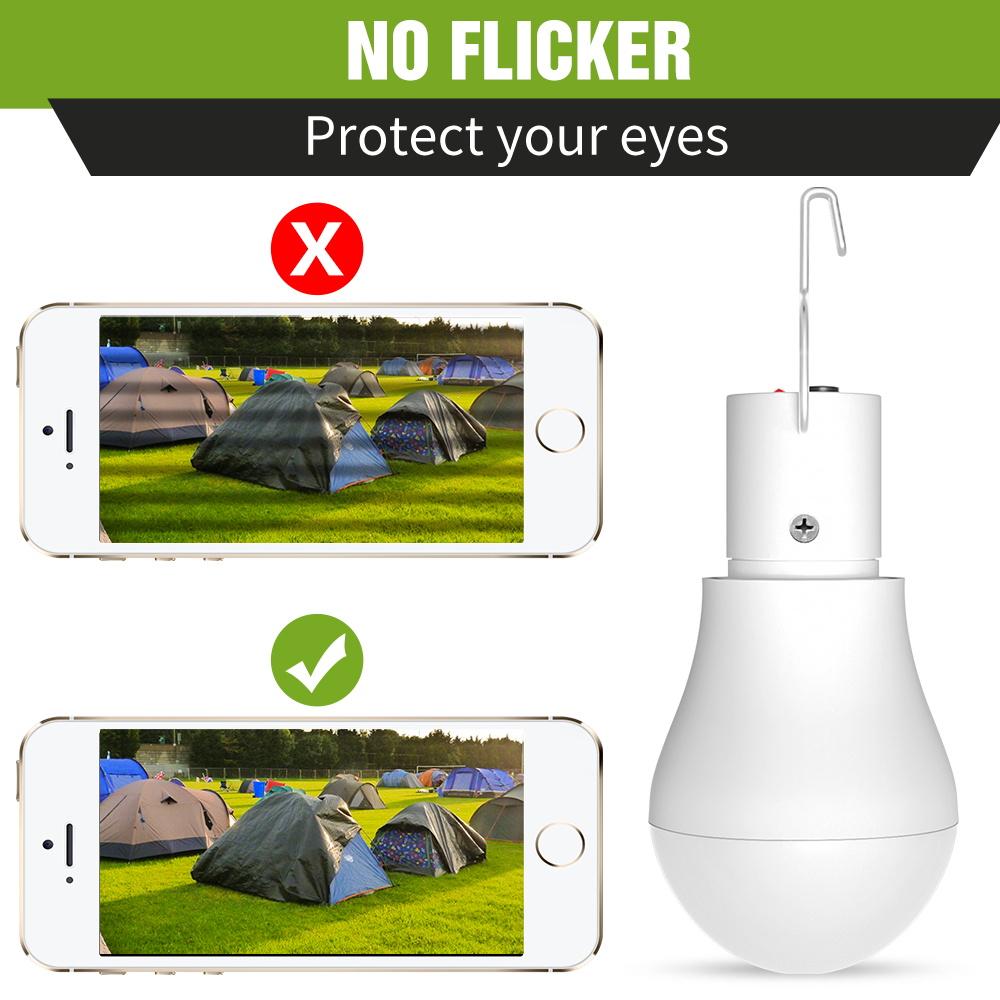 LED Solcellepære Utendørs Campinglampe Hage 15W Oppladbar Ladelys Gårdsplassdekorasjon Hengende USB Innendørs Nødpærer