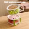 2 Pièces Panier 2-en-1 pour Égouttage et Conservation Panier à Fruits Panier à Légumes pour Laver et Égoutter Panier à Fruits avec Couvercle Passoire Poignée Pliable pour la Cuisine