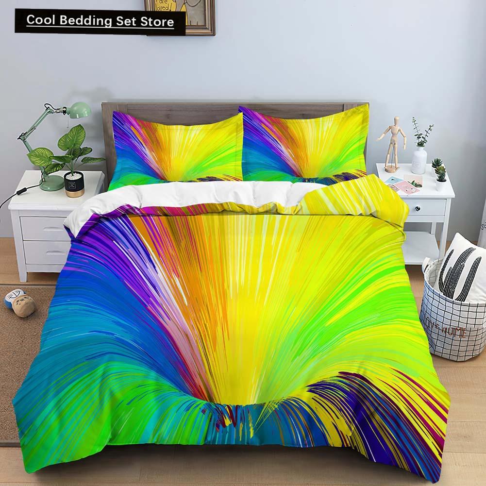3D Duvet Cover Psychedelic Abstract Double Queen Bedding Set 2/3pcs Quilt Cover King Full Size Blue Polyester Comforter Cover