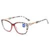 Durable Hinge +1.0 To +4.0 Reading Glasses Leopard Print Anti Blue Light Metal Frame Presbyopia Glasses