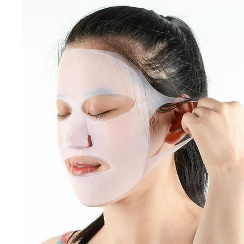 New Silicone Face Mask Cover Prevent Mask Essence Evaporation Speed Up The Absorption Moisturizing Facial Mask Cover Reusable Pink/White