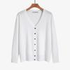Women's Solid Lightweight Casual Knit Shirt V-neck Long Sleeve Slim Breathable Knit Cardigan Spring Fall Fashion Simple Loose Soft Plus Coat for Lady