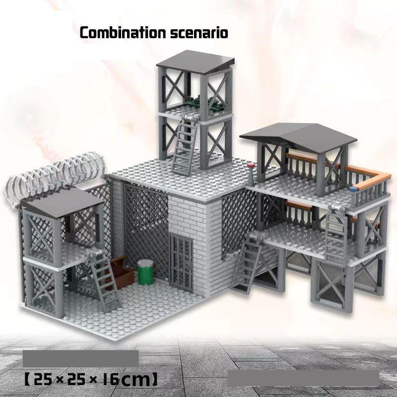 Army Figures Weapon Barbed Wire Sandbags Accessories Base MOC Military Scene Building Block Bricks Blocks Children's Toys Playsets