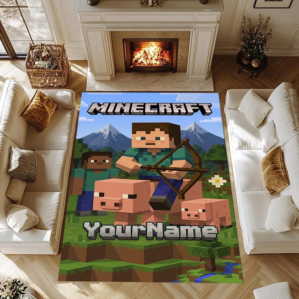 Minecraft 16 Personalized Name Floor Mat Perfect for Outdoor Balcony Bedrooms Decorate Room Antislip Carpet Office Home Decor