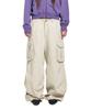 Lotaib Washed Cargo Cotton Pants - Ivory