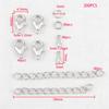 200pcs/Box Lobster Clasp Jump Rings Extension Chain Water Drop End Pendants Connector Chain Charm Kit for DIY Jewelry Findings